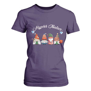 Hyvaa Joulua T Shirt For Women Finland Christmas Gnome Korsns Sweater TS11 Purple Print Your Wear