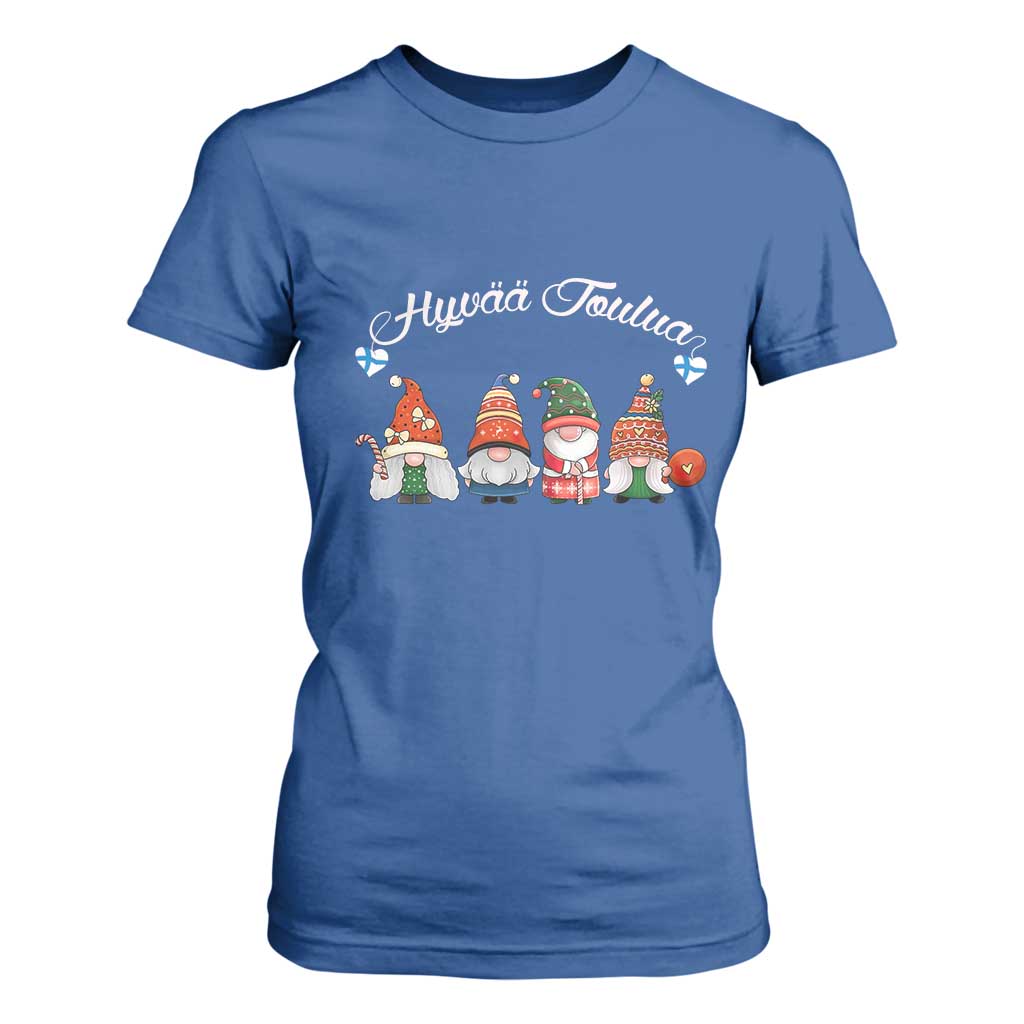 Hyvaa Joulua T Shirt For Women Finland Christmas Gnome Korsns Sweater TS11 Royal Blue Print Your Wear