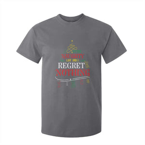 Funny Christmas T Shirt For Kid On The Naughty List And I Regret Nothing Xmas Tree TS11 Charcoal Print Your Wear