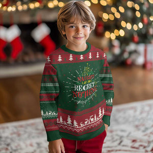 Funny Xmas Ugly Christmas Sweater On The Naughty List And I Regret Nothing Xmas Tree TS11 Christmas Print Your Wear