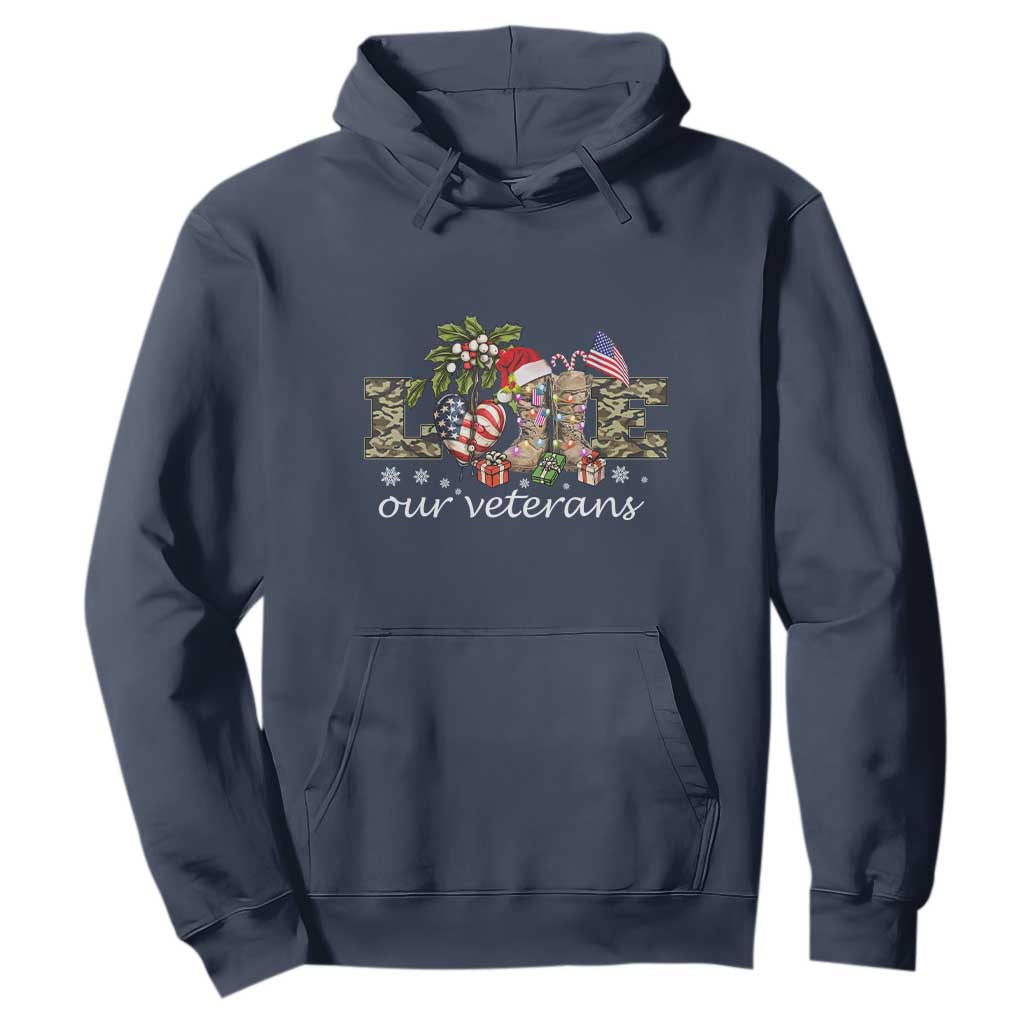 Love Our Veterans Hoodie Veterans Day Proud Military American Flag TS11 Navy Print Your Wear