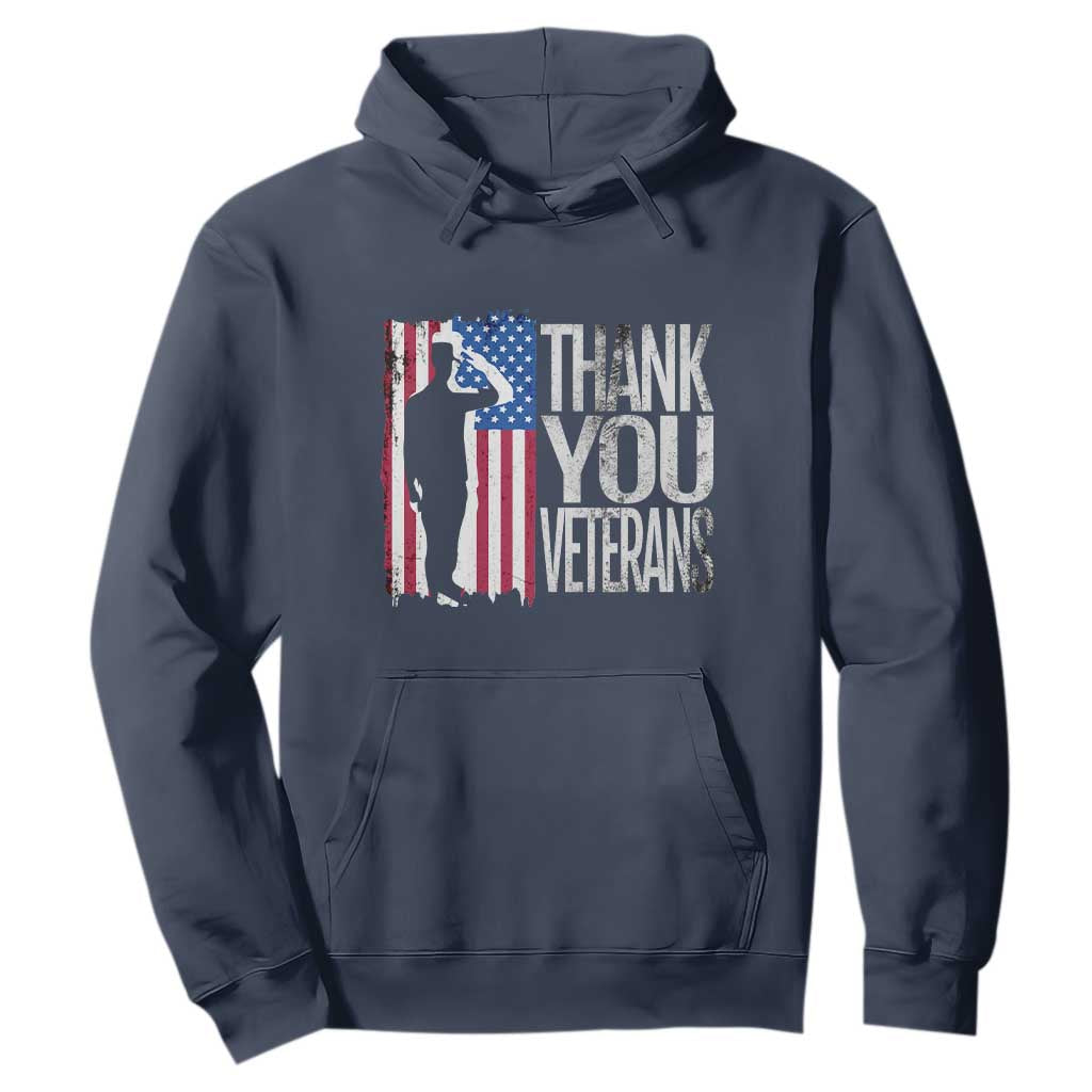 Thank You Veterans Hoodie Veterans Day Proud Military American Flag TS11 Navy Print Your Wear