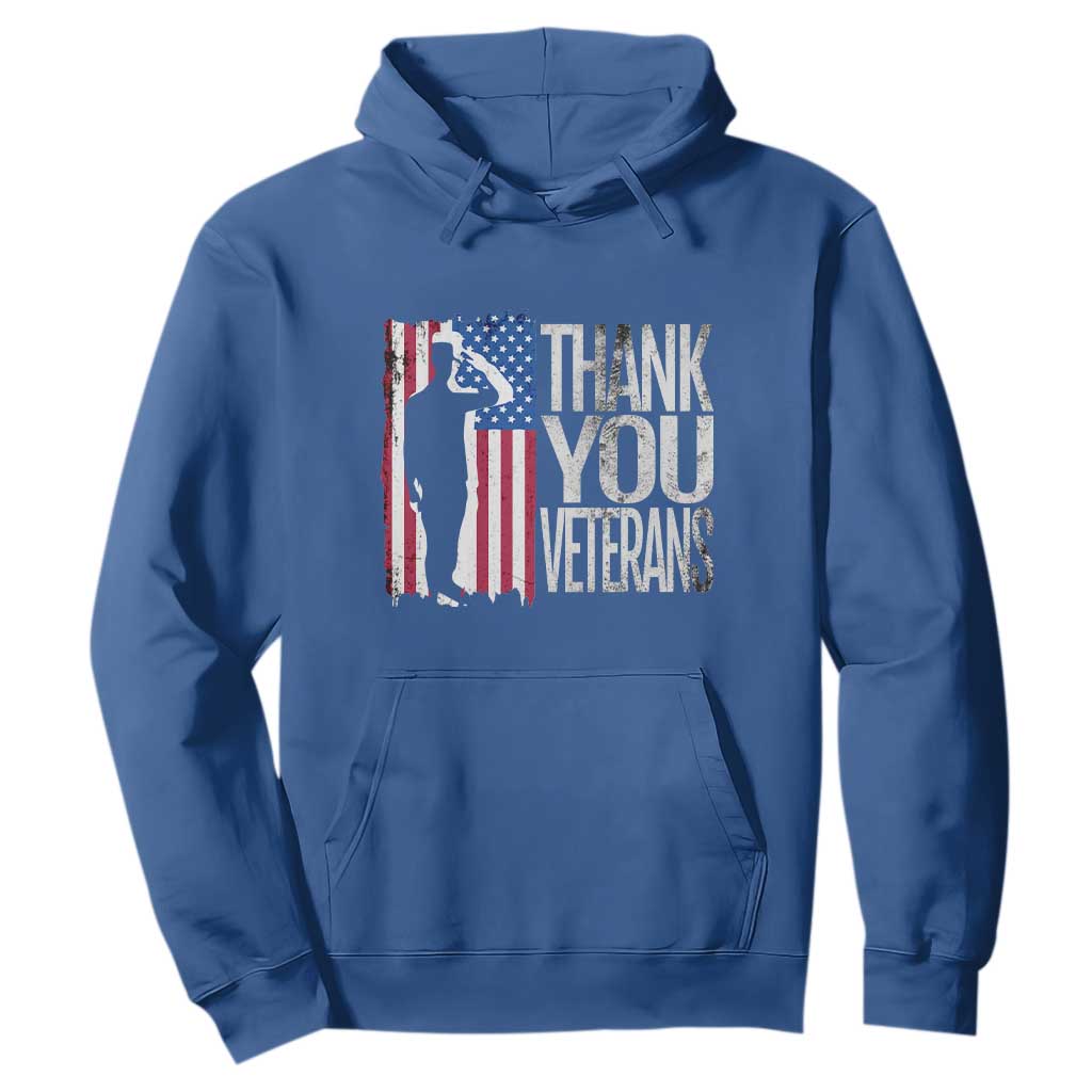 Thank You Veterans Hoodie Veterans Day Proud Military American Flag TS11 Royal Blue Print Your Wear