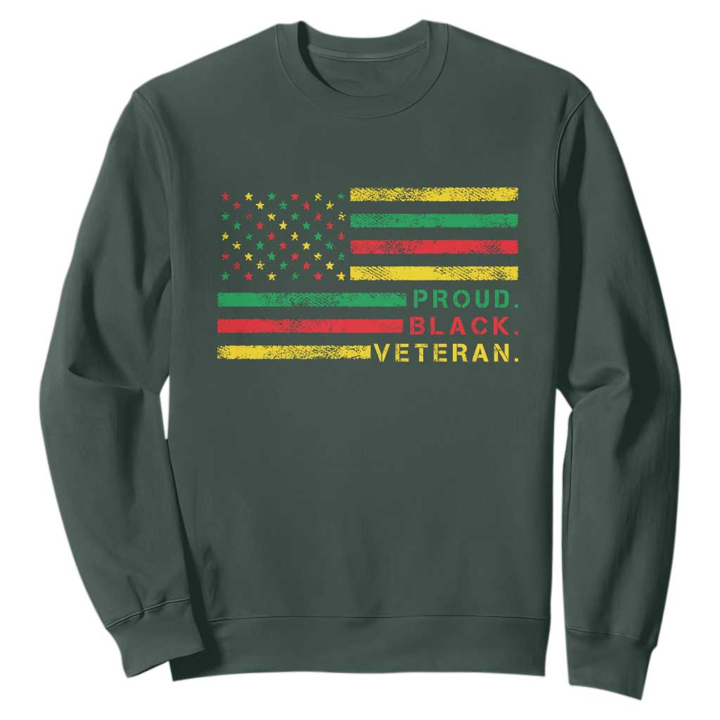 Proud Black Veteran Sweatshirt Veterans Day Proud Military American Flag TS11 Print Your Wear