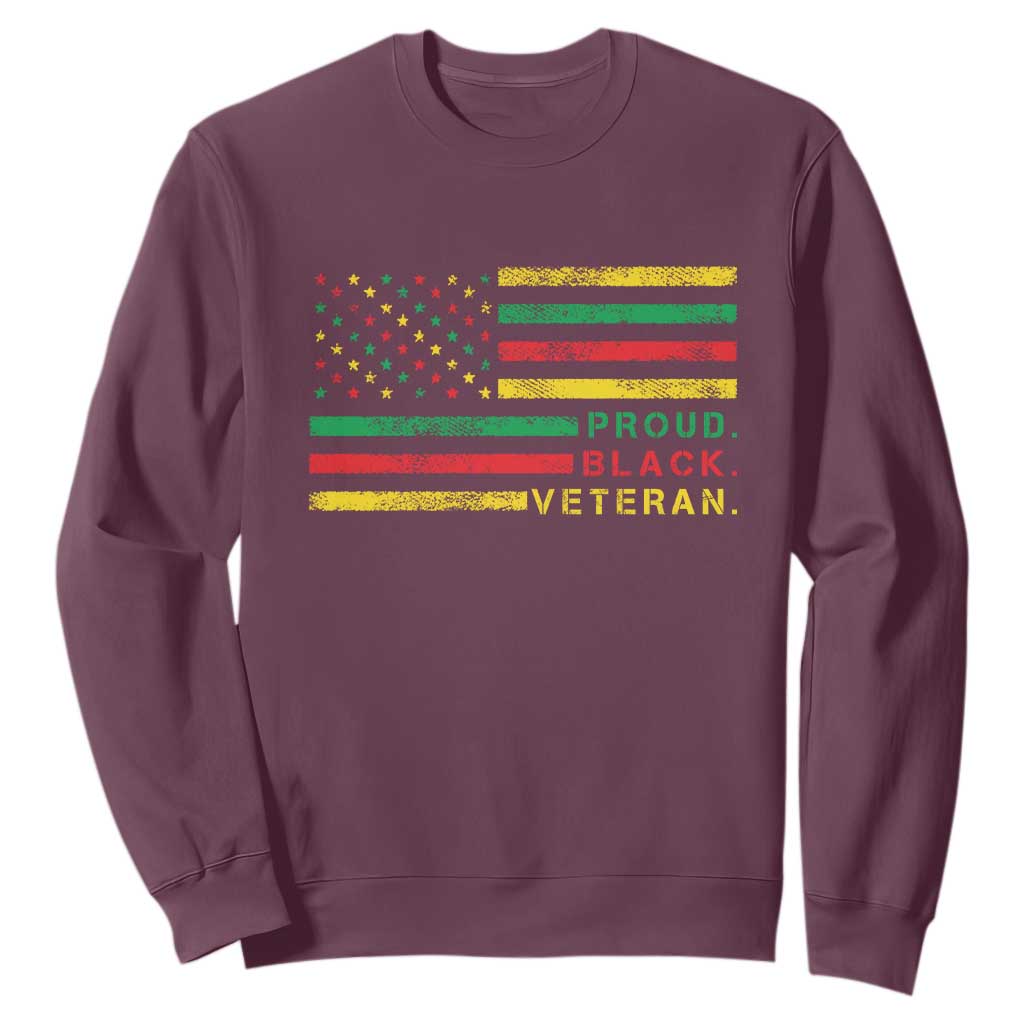 Proud Black Veteran Sweatshirt Veterans Day Proud Military American Flag TS11 Print Your Wear