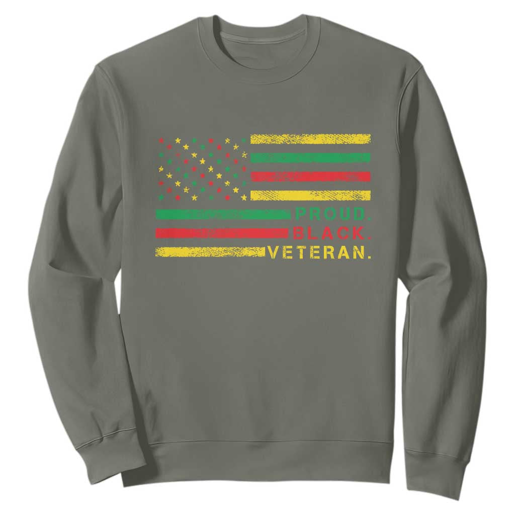 Proud Black Veteran Sweatshirt Veterans Day Proud Military American Flag TS11 Print Your Wear