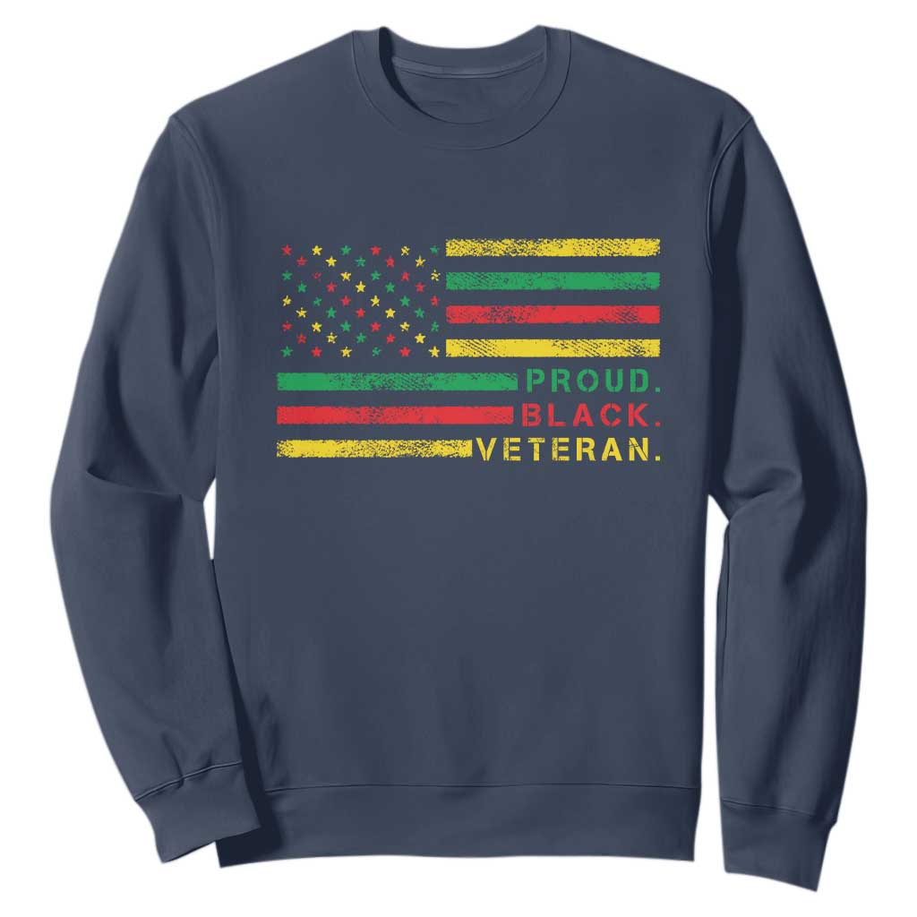 Proud Black Veteran Sweatshirt Veterans Day Proud Military American Flag TS11 Print Your Wear