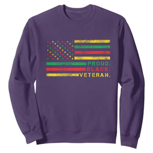 Proud Black Veteran Sweatshirt Veterans Day Proud Military American Flag TS11 Print Your Wear