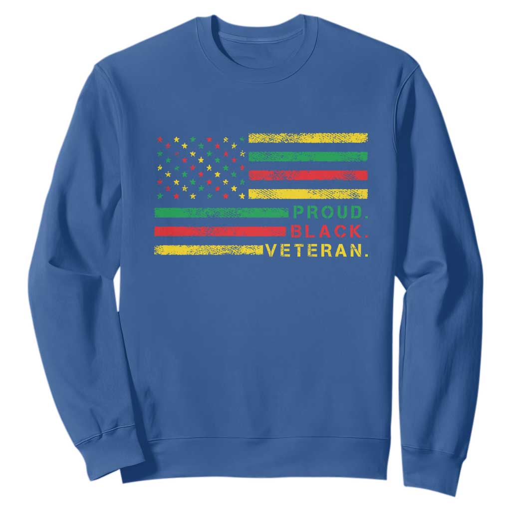 Proud Black Veteran Sweatshirt Veterans Day Proud Military American Flag TS11 Print Your Wear