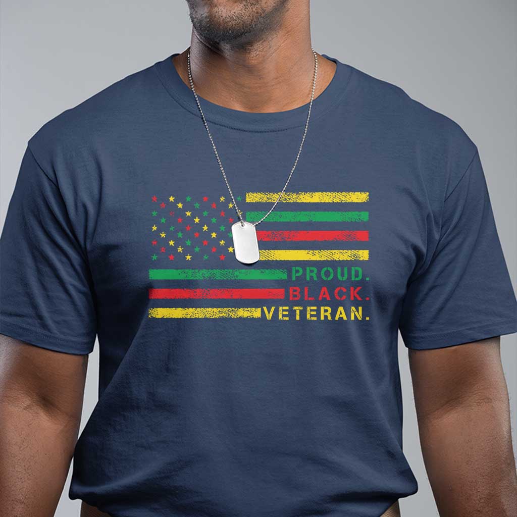 Proud Black Veteran T Shirt Veterans Day Proud Military American Flag TS11 Print Your Wear