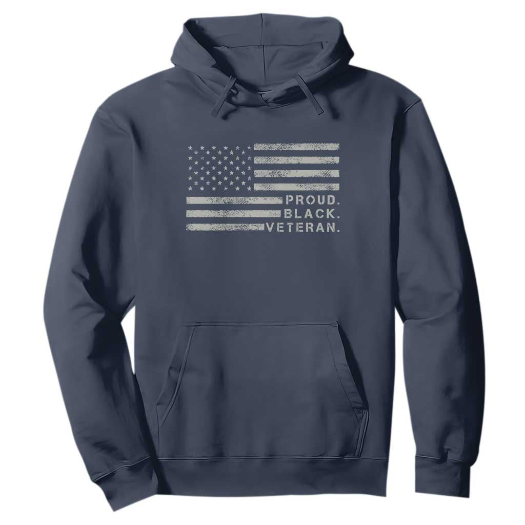 Proud Black Veteran Hoodie Veterans Day Proud Vintage American Flag Military TS11 Navy Print Your Wear