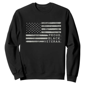 Proud Black Veteran Sweatshirt Veterans Day Proud Vintage American Flag Military TS11 Purple Print Your Wear