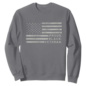 Proud Black Veteran Sweatshirt Veterans Day Proud Vintage American Flag Military TS11 Print Your Wear