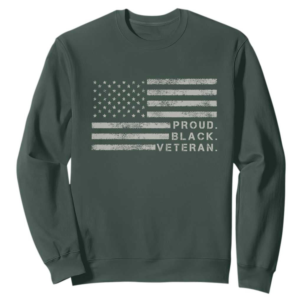 Proud Black Veteran Sweatshirt Veterans Day Proud Vintage American Flag Military TS11 Print Your Wear