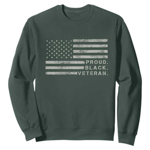 Proud Black Veteran Sweatshirt Veterans Day Proud Vintage American Flag Military TS11 Print Your Wear