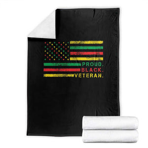 Proud Black Veteran Throw Blanket Veterans Day Proud Military American Flag TS11 Black Print Your Wear