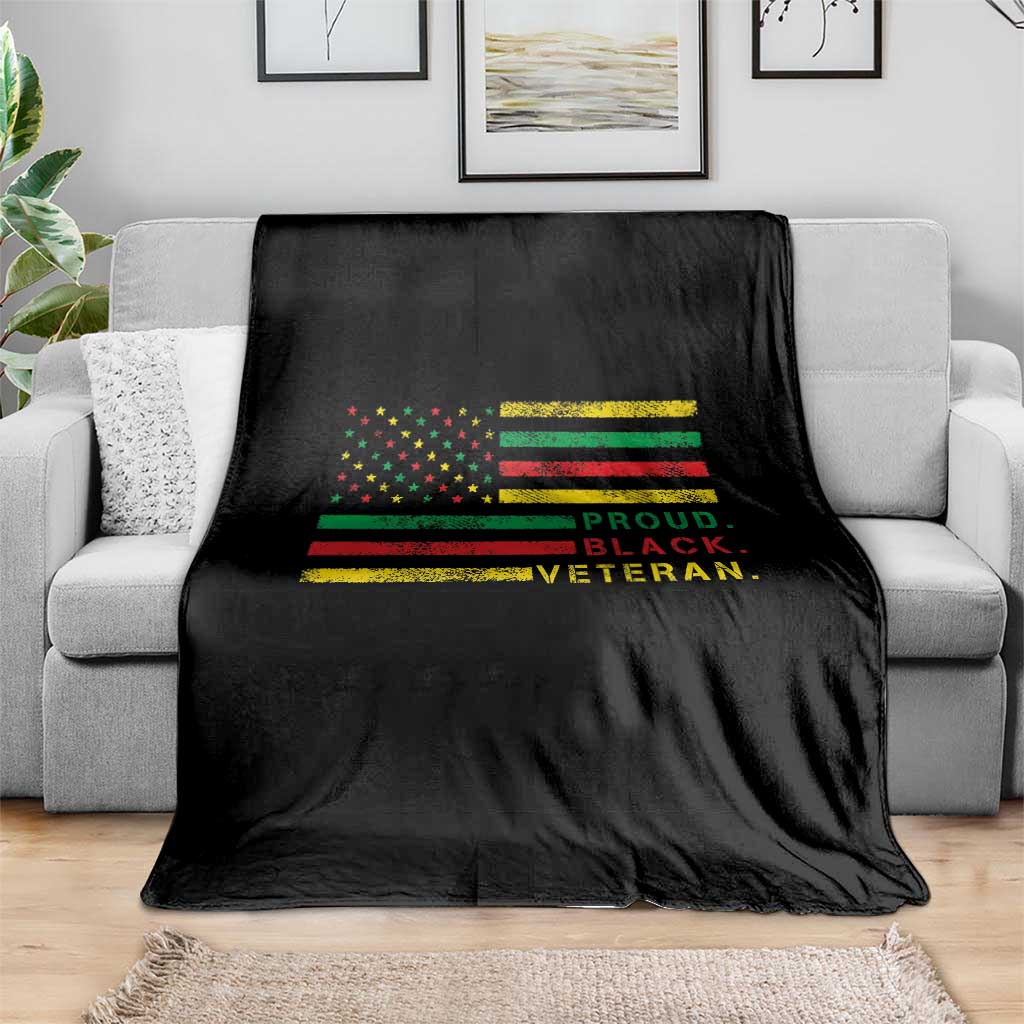 Proud Black Veteran Throw Blanket Veterans Day Proud Military American Flag TS11 Print Your Wear