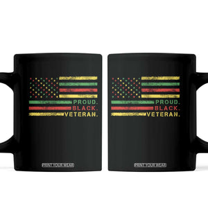 Proud Black Veteran Coffee Mug Veterans Day Proud Military American Flag TS11 Black Print Your Wear