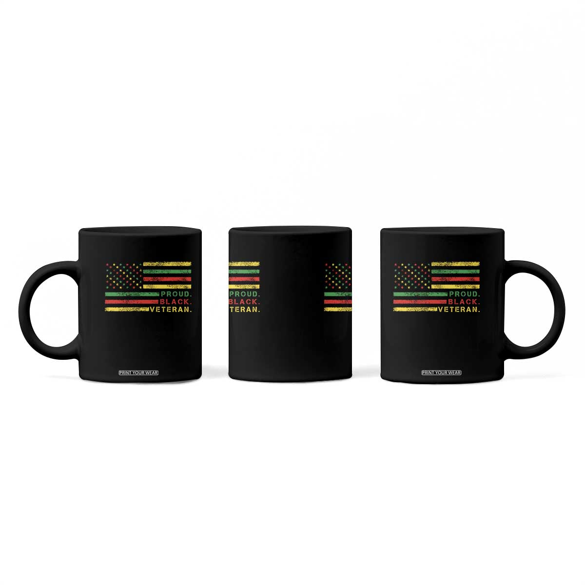 Proud Black Veteran Coffee Mug Veterans Day Proud Military American Flag TS11 Print Your Wear
