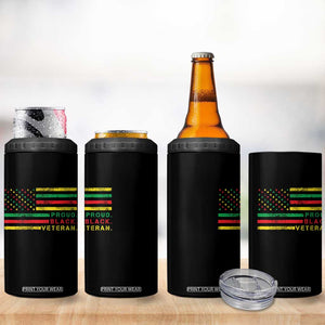 Proud Black Veteran 4 in 1 Can Cooler Tumbler Veterans Day Proud Military American Flag TS11 Print Your Wear