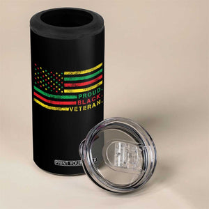 Proud Black Veteran 4 in 1 Can Cooler Tumbler Veterans Day Proud Military American Flag TS11 Print Your Wear