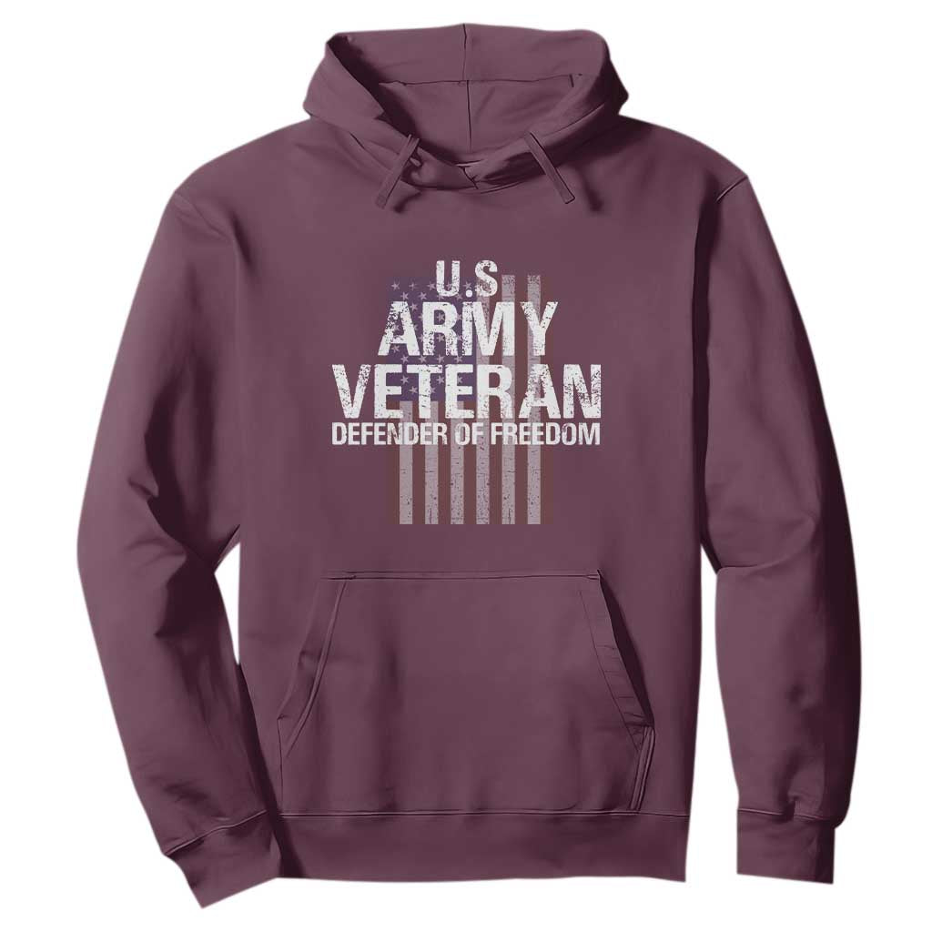 Patriotic Veterans Hoodie U.S Army Veteran Defender Of Freedom TS11 Maroon Print Your Wear