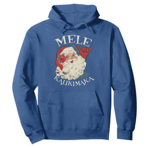 Christmas In Hawaii Hoodie Mele Kalikimaka Retro Santa Shaka Aloha Xmas TS11 Royal Blue Print Your Wear