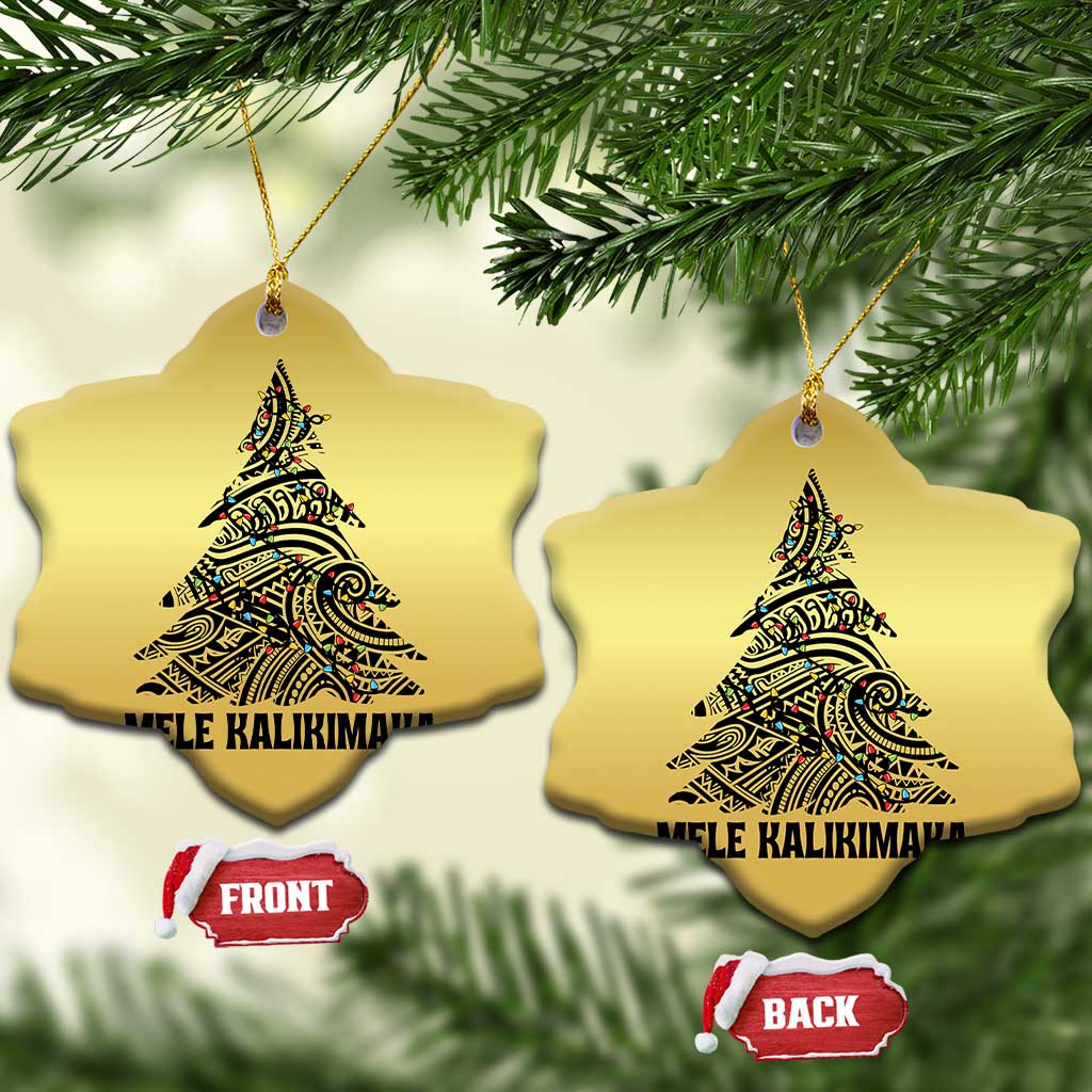 Xmas In Hawaii Christmas Ornament Mele Kalikimaka Christmas Tree Kakau Tattoo TS11 Snow Flake Gold Print Your Wear
