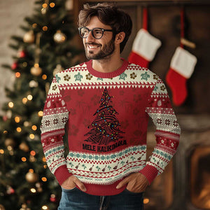 Xmas In Hawaii Ugly Christmas Sweater Mele Kalikimaka Christmas Tree Kakau Tattoo TS11 Hibiscus Print Your Wear