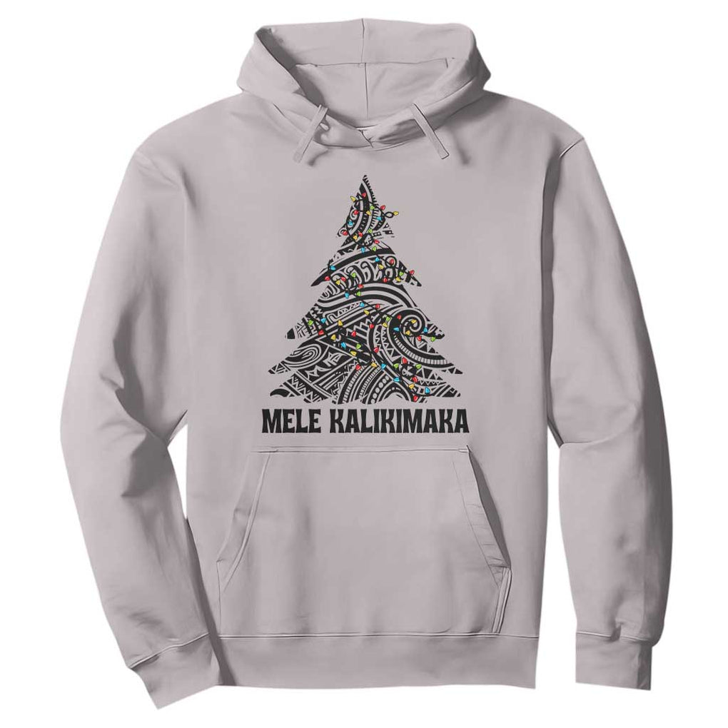 Christmas In Hawaii Hoodie Mele Kalikimaka Christmas Tree Kakau Tattoo TS11 Ice Gray Print Your Wear