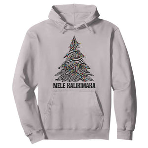 Christmas In Hawaii Hoodie Mele Kalikimaka Christmas Tree Kakau Tattoo TS11 Ice Gray Print Your Wear