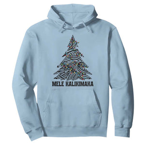 Christmas In Hawaii Hoodie Mele Kalikimaka Christmas Tree Kakau Tattoo TS11 Light Blue Print Your Wear