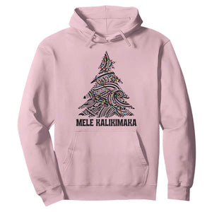 Christmas In Hawaii Hoodie Mele Kalikimaka Christmas Tree Kakau Tattoo TS11 Light Pink Print Your Wear