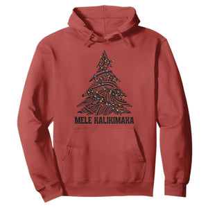 Christmas In Hawaii Hoodie Mele Kalikimaka Christmas Tree Kakau Tattoo TS11 Red Print Your Wear