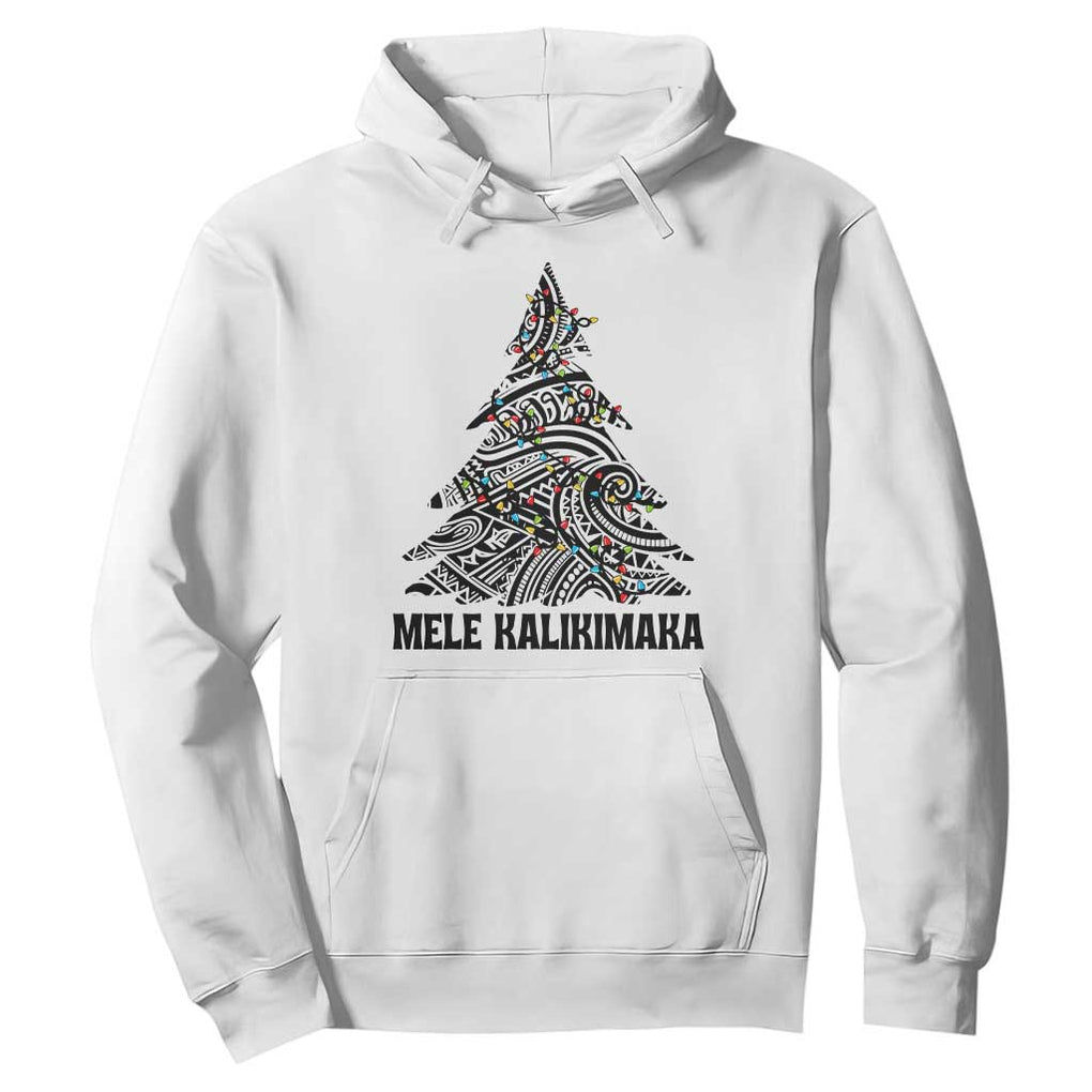 Christmas In Hawaii Hoodie Mele Kalikimaka Christmas Tree Kakau Tattoo TS11 White Print Your Wear