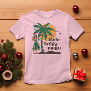 Christmas In Hawaii T Shirt Mele Kalikimaka Retro Hula Girls Santa Hat Xmas TS11 Light Pink Print Your Wear