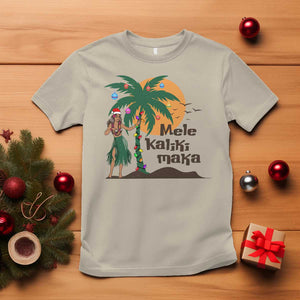 Christmas In Hawaii T Shirt Mele Kalikimaka Retro Hula Girls Santa Hat Xmas TS11 Sand Print Your Wear
