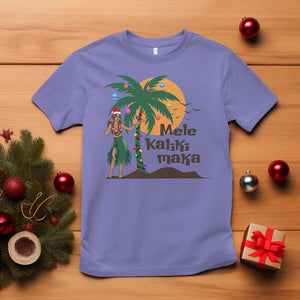 Christmas In Hawaii T Shirt Mele Kalikimaka Retro Hula Girls Santa Hat Xmas TS11 Violet Print Your Wear