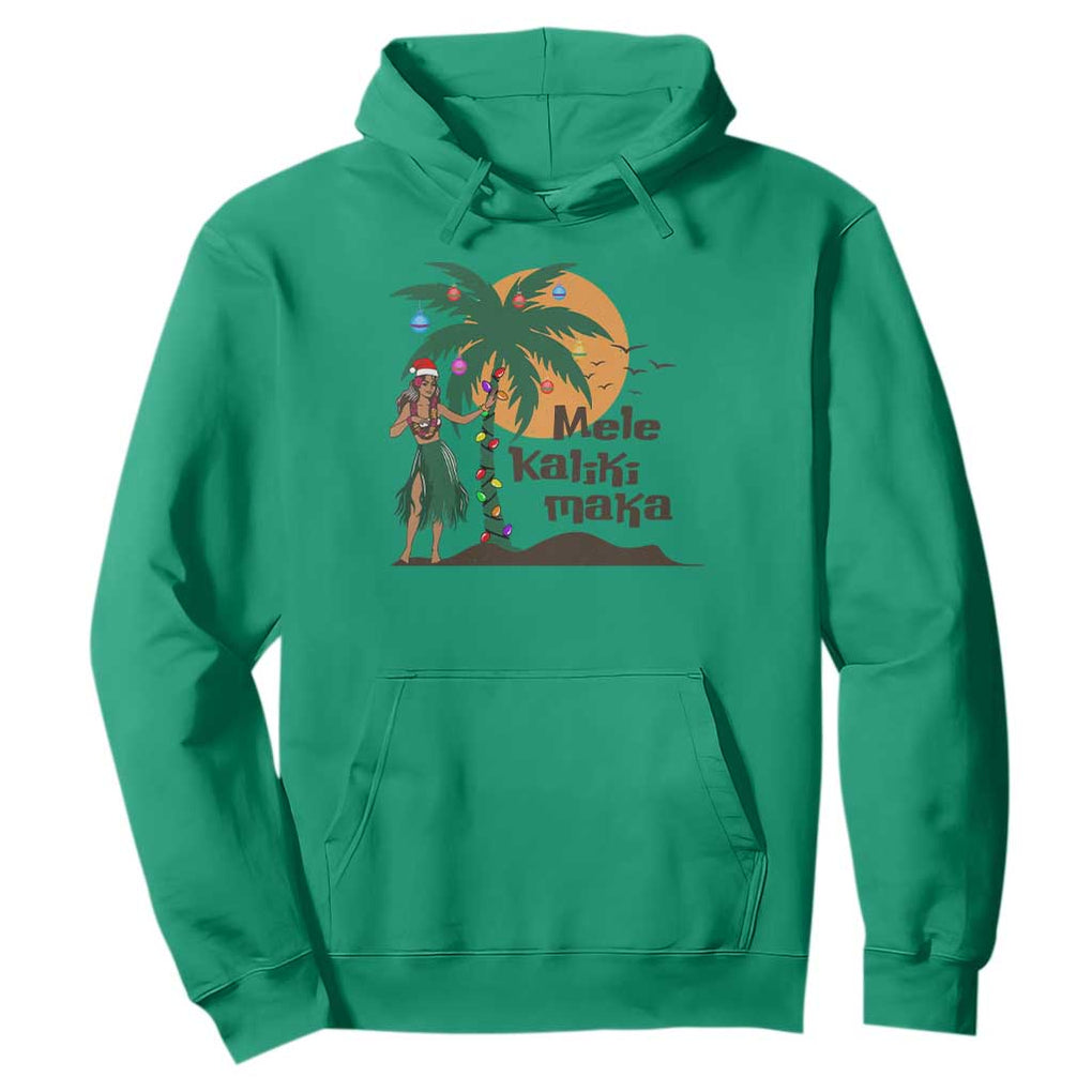 Christmas In Hawaii Hoodie Mele Kalikimaka Retro Hula Girls Santa Hat Xmas TS11 Irish Green Print Your Wear
