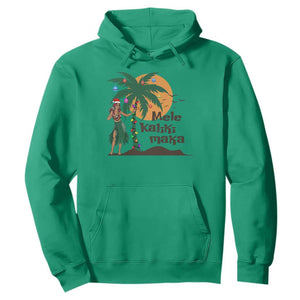 Christmas In Hawaii Hoodie Mele Kalikimaka Retro Hula Girls Santa Hat Xmas TS11 Irish Green Print Your Wear