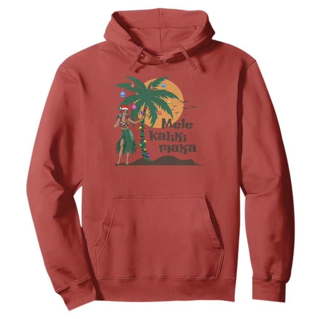 Christmas In Hawaii Hoodie Mele Kalikimaka Retro Hula Girls Santa Hat Xmas TS11 Red Print Your Wear