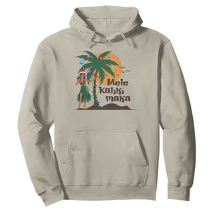 Christmas In Hawaii Hoodie Mele Kalikimaka Retro Hula Girls Santa Hat Xmas TS11 Sand Print Your Wear