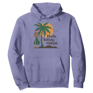 Christmas In Hawaii Hoodie Mele Kalikimaka Retro Hula Girls Santa Hat Xmas TS11 Violet Print Your Wear