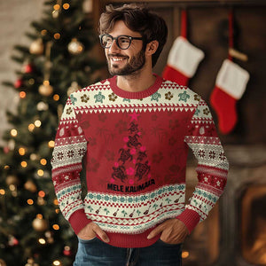 Xmas In Hawaii Ugly Christmas Sweater Mele Kalikimaka Kakau Tattoo Turtle Xmas Tree TS11 Hibiscus Print Your Wear