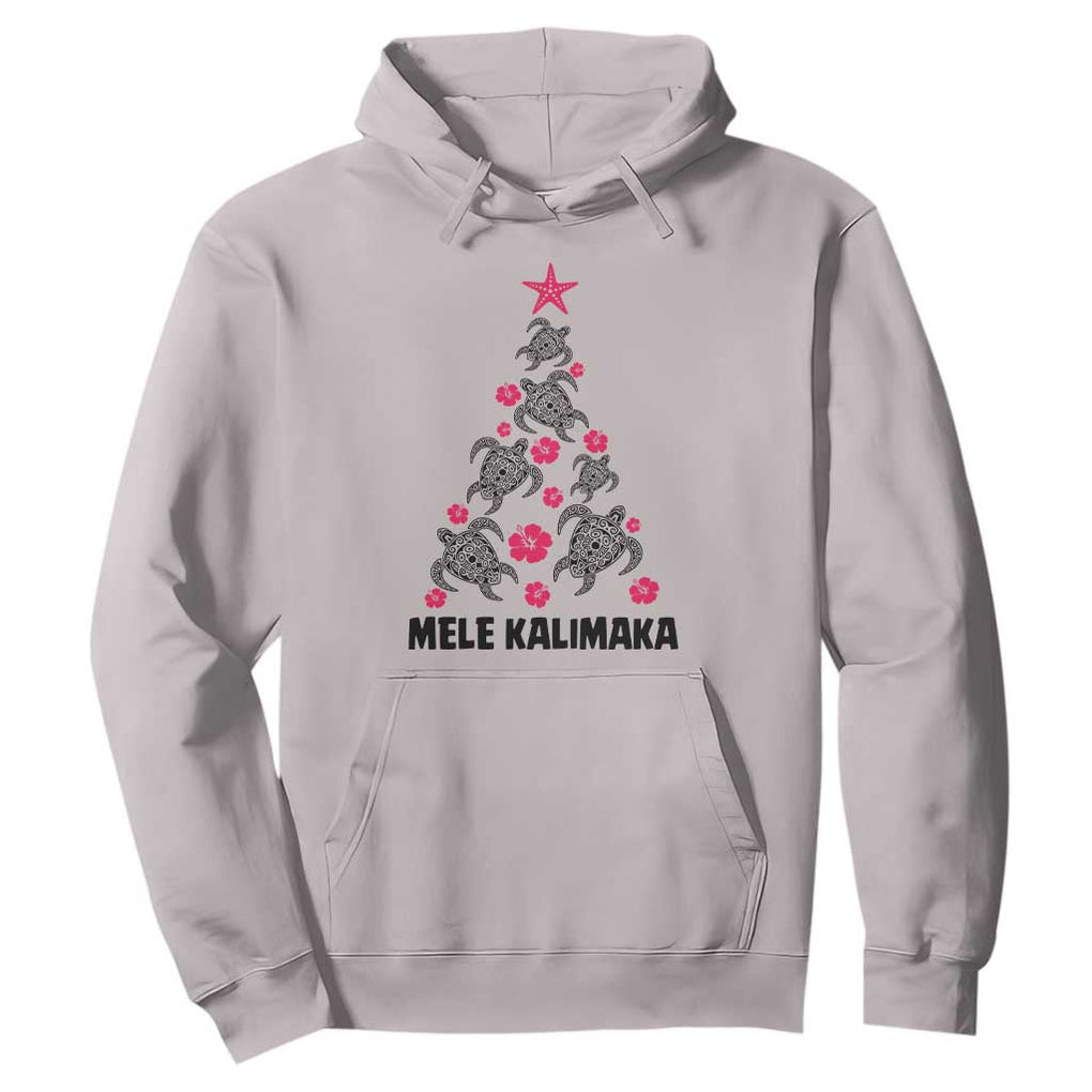 Christmas In Hawaii Hoodie Mele Kalikimaka Kakau Tattoo Turtle Christmas Tree TS11 Ice Gray Print Your Wear