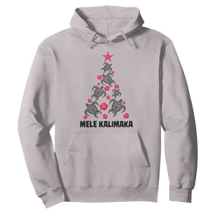 Christmas In Hawaii Hoodie Mele Kalikimaka Kakau Tattoo Turtle Christmas Tree TS11 Ice Gray Print Your Wear