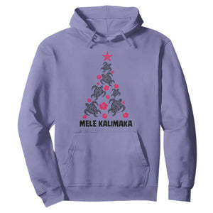 Christmas In Hawaii Hoodie Mele Kalikimaka Kakau Tattoo Turtle Christmas Tree TS11 Violet Print Your Wear