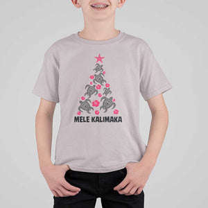 Christmas In Hawaii T Shirt For Kid Mele Kalikimaka Kakau Tattoo Turtle Christmas Tree TS11 Ice Gray Print Your Wear