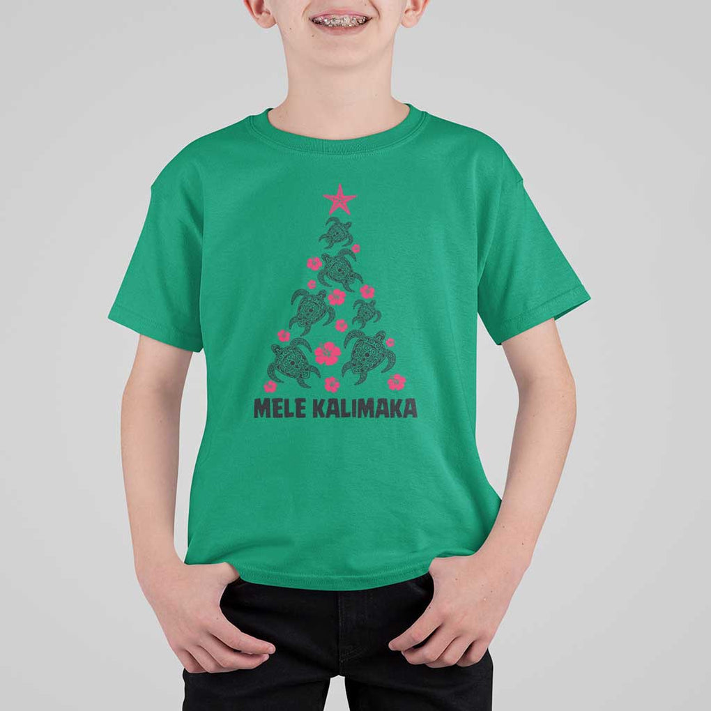 Christmas In Hawaii T Shirt For Kid Mele Kalikimaka Kakau Tattoo Turtle Christmas Tree TS11 Irish Green Print Your Wear