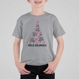 Christmas In Hawaii T Shirt For Kid Mele Kalikimaka Kakau Tattoo Turtle Christmas Tree TS11 Sport Gray Print Your Wear
